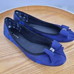 NWT Ted Baker Sally Topaz Bow Flats